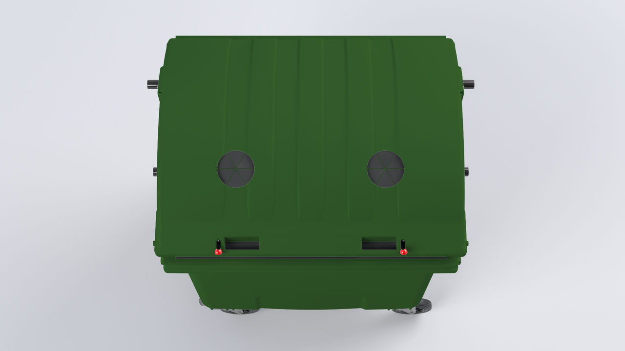 Контейнер для сміття пластиковий 1100 л., зелений CONTENUR з отворами під скло